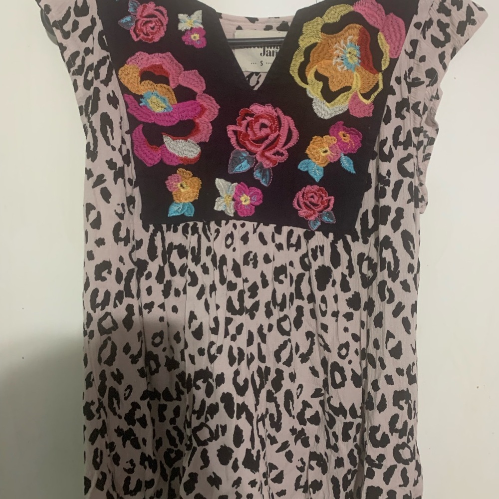 Savanna Jane Pink and Black Leopard Print Top